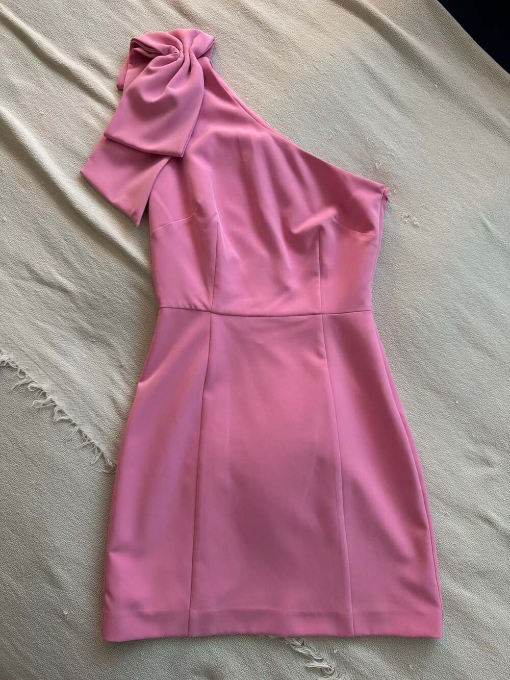 Gianni Bini Pop Pink One-Shoulder Bow Mini Dress